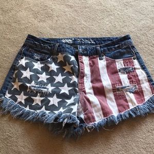 American flag jean shorts
